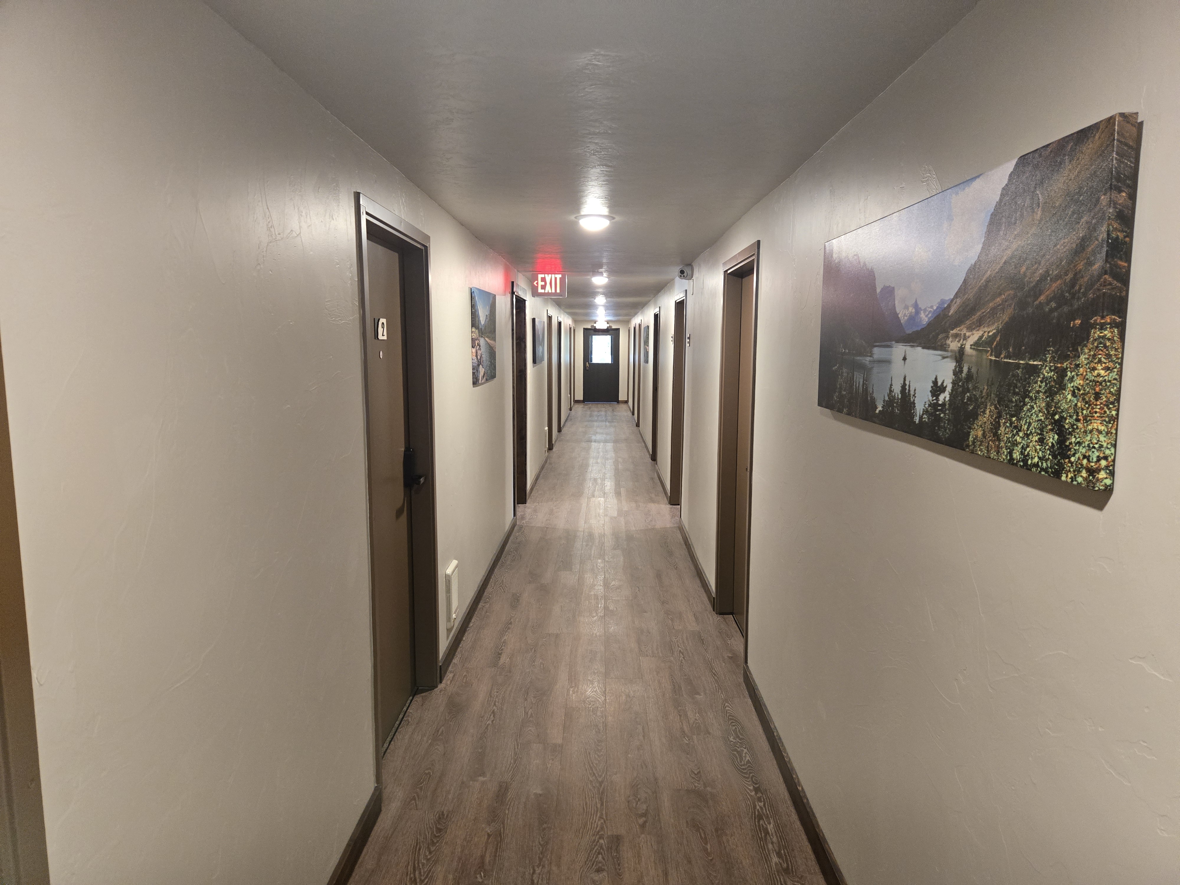 Basecamp hotel hallway
